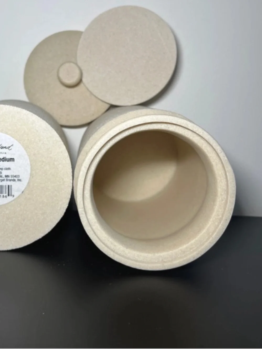 Hearth & Hand Textured Set of 2 Neutral Ceramic Canisters - Cream